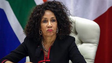 South African Minister of International Relations and Cooperation Lindiwe Sisulu gives a joint press conference with French Minister of Europe and Foreign Affairs, following the 8th Session of the South Africa-France Forum for Political Dialogue (FPD) at OR Tambo Building on February 28, 2019 in Pretoria. (AFP)