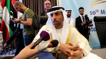  UAE Energy Minister Suhail bin Mohammed al-Mazroui talks to the media at the OPEC Ministerial Monitoring Committee in Algiers, Algeria. (File photo: Reuters)