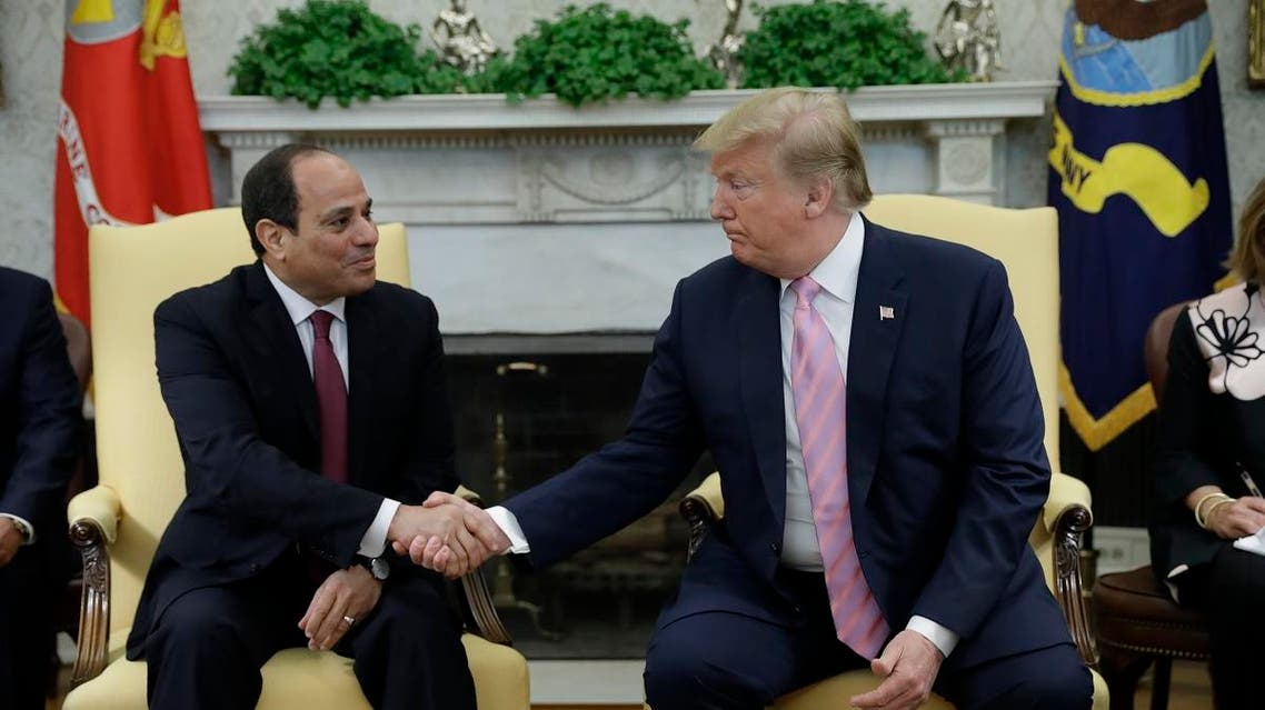Donald Trump and Abdelfattah el-Sisi at the White House. (AFP)