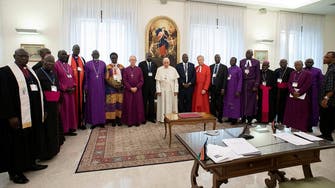 Pope kisses feet of South Sudan leaders, urging them to keep the peace