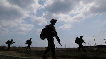 U.S. Marines from 3rd Marine Expeditionary Force based Okinawa, Japan, march during the U.S.-South Korea joint military exercises (AP)