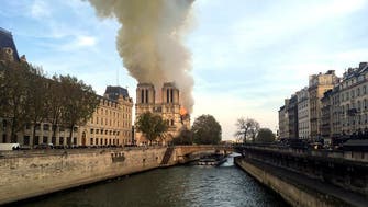Fire breaks out at top of Notre Dame Cathedral in Paris