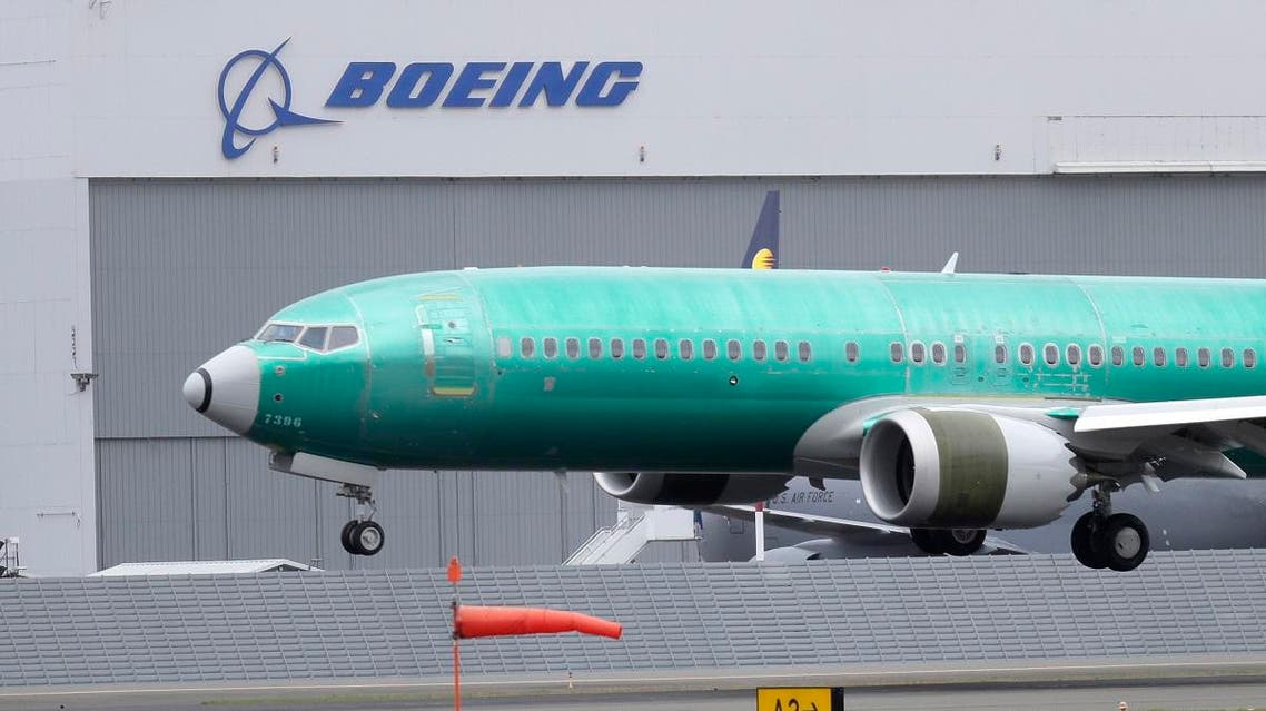 A Boeing 737 MAX 8 airplane being built for India-based Jet Airways lands following a test flight. (AP)
