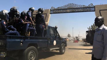Sudanese police arrive at Khartoum airport on April 6, 2019. Protests have rocked the east African country since December, with angry crowds accusing Bashir's government of mismanaging the economy that has led to soaring food prices and regular shortages of fuel and foreign currency.