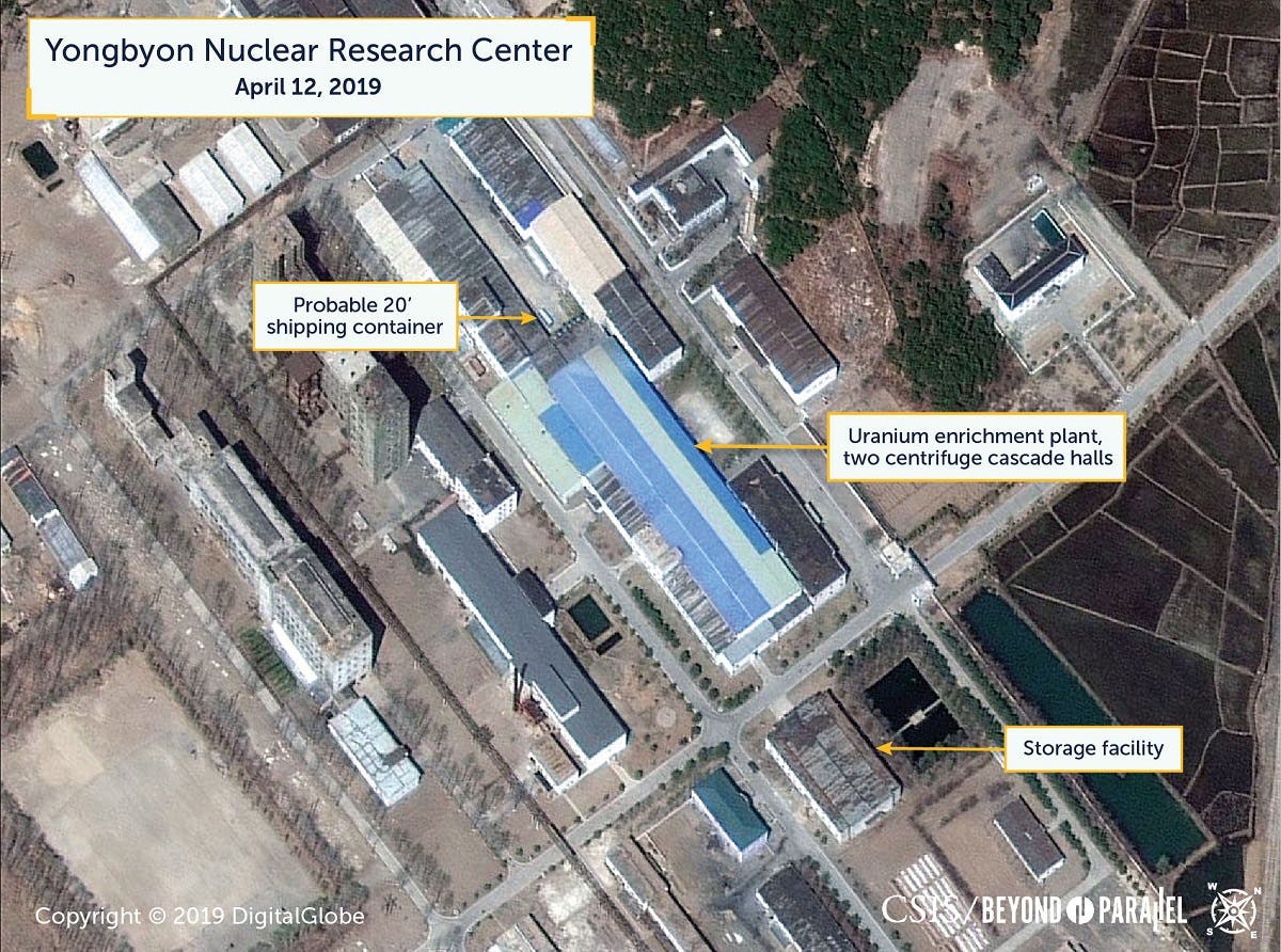 Satellite image of the Yongbyon Nuclear Research Center in North Pyongan Province, North Korea, taken on April 12, 2019. (Reuters) 