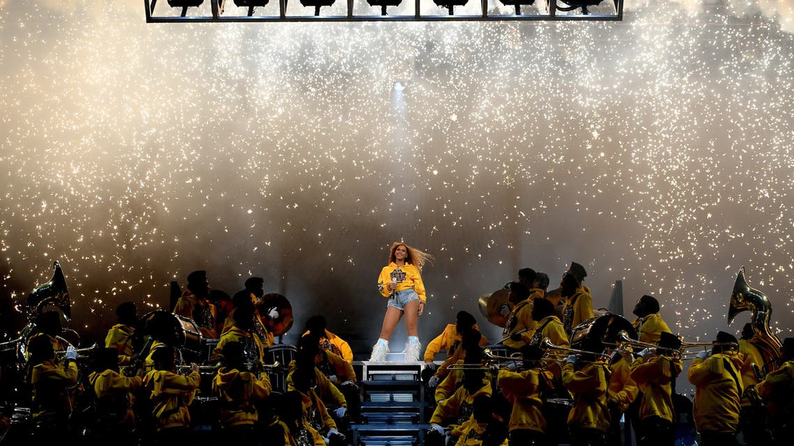 INDIO, CA - APRIL 14: Beyonce Knowles performs onstage during 2018 Coachella Valley Music And Arts Festival Weekend 1 at the Empire Polo Field on April 14, 2018 in Indio, California. Larry Busacca/Getty Images for Coachella /AFP