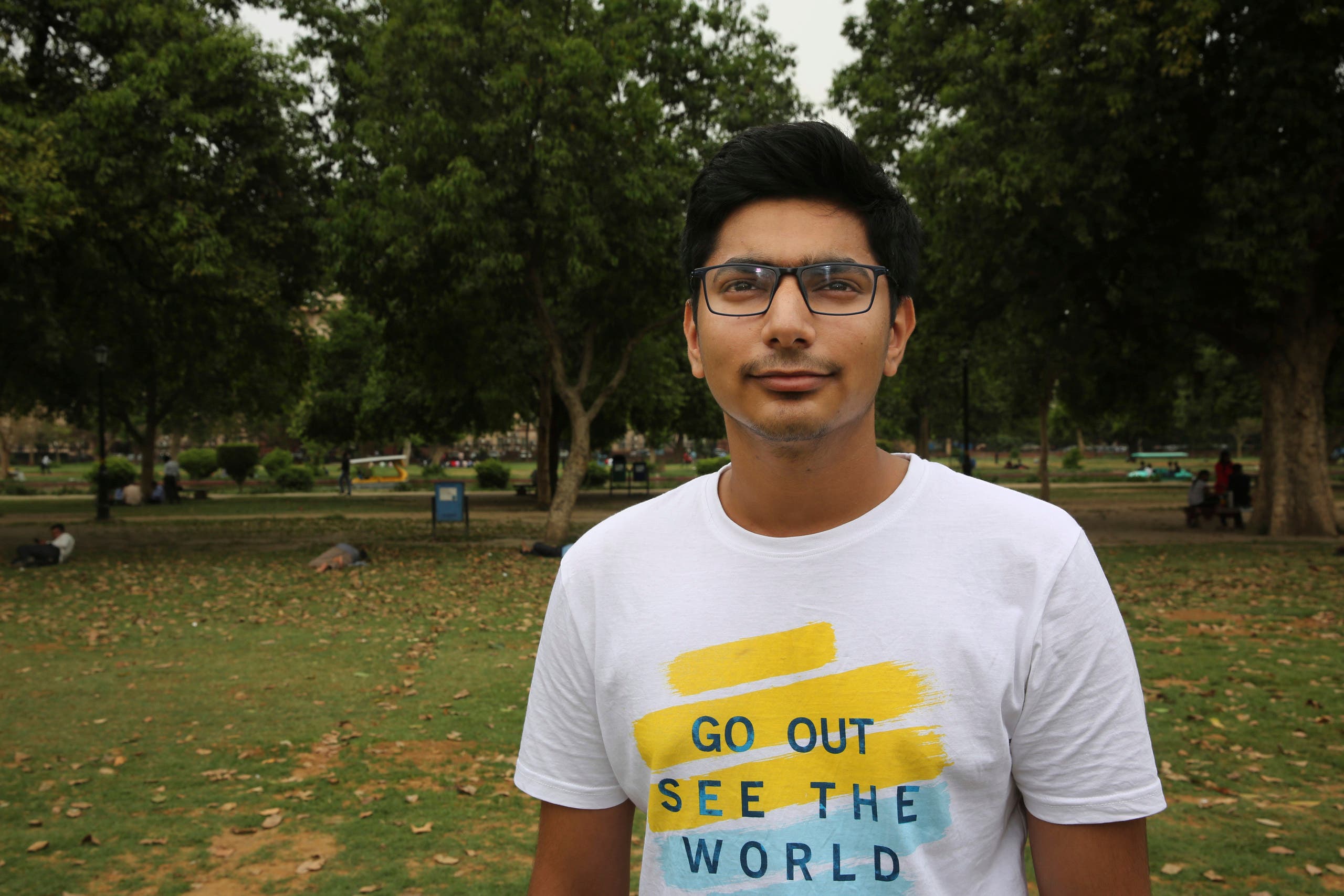 University student Jitesh Nagpal, 20, stands for a photograph in New Delhi, India. (AP)