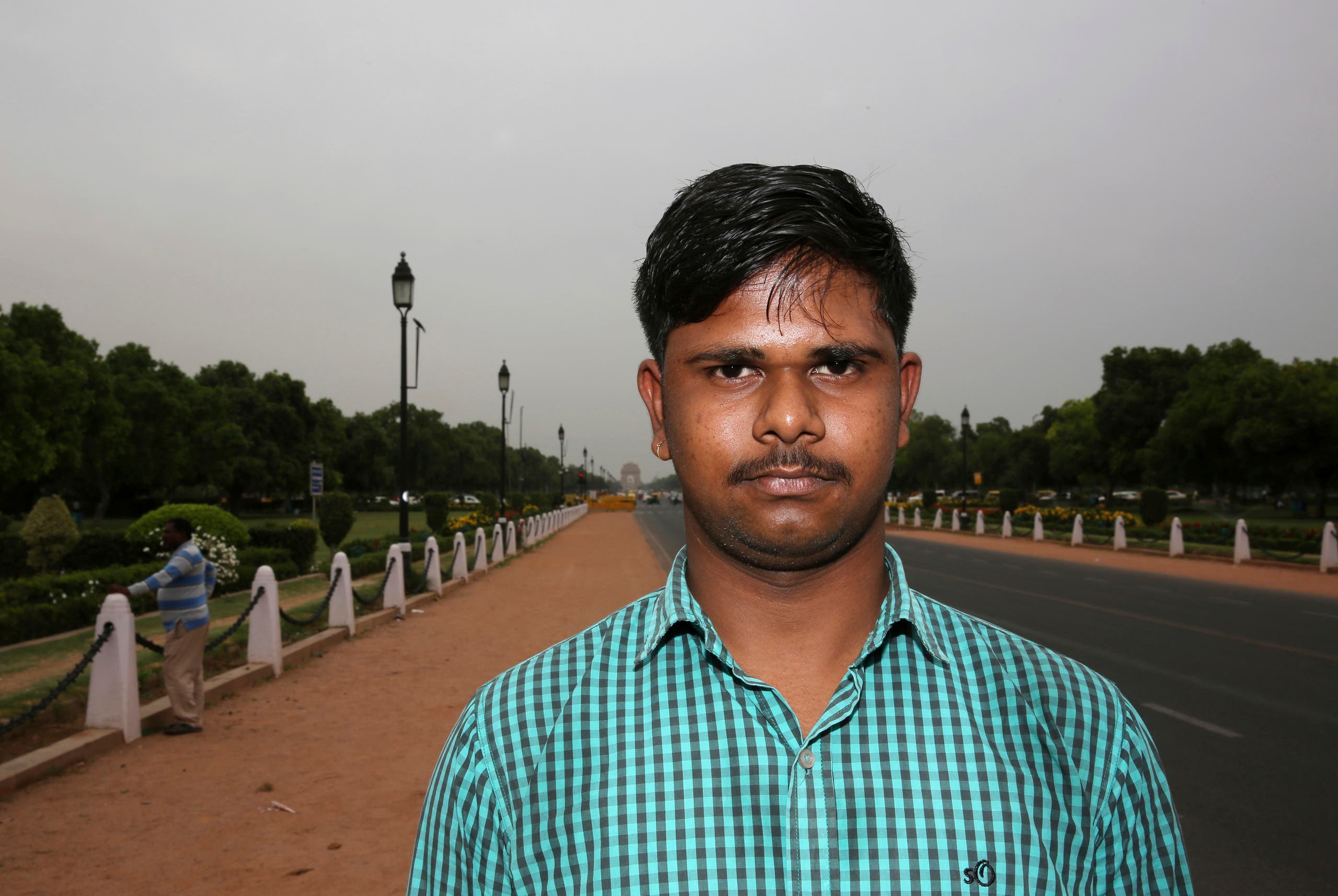 In this Tuesday, April 16, 2019, photo, engineering student Mayank Thakur, 18, stands for a photograph in New Delhi, India. (AP)