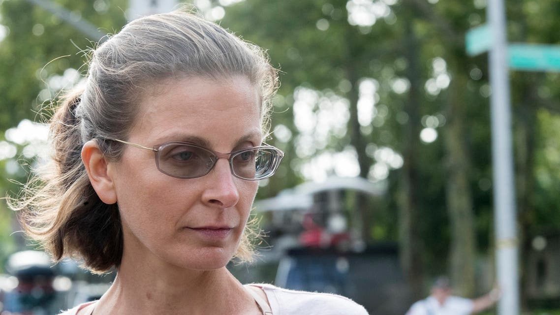 Clare Bronfman a member of NXIVM, an organization charged with sex trafficking, leaves Brooklyn Federal Court, Monday, April 8, 2019, in New York. (AP)