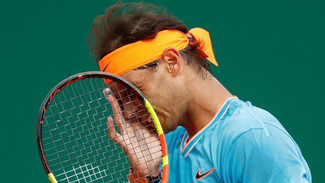Rafael Nadal reacts during his semi final match against Italy's Fabio Fognini. (Reuters)