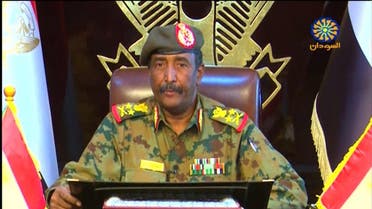 A grab from a broadcast on Sudan TV on April 13, 2019 shows Lieutenant General Abdel Fattah al-Burhan Abdulrahman, new chief of Sudan's ruling military council, in the capital Khartoum. (AFP)