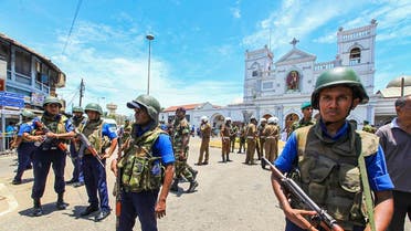 Sri Lankan Army soldiers secure the area around St. Anthony Shrine after a blast in Colombo, Sri Lanka, Sunday, April 21, 2019. (AP)