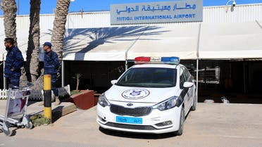 A police car is seen at Mitiga airport after an air strike in Tripoli, Libya April 8, 2019. REUTERS/Hani Amara