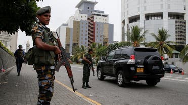 A security officers patrol outside a luxury hotel, days after a string of suicide bomb attacks across the island on Easter Sunday, in Colombo. (Reuters)