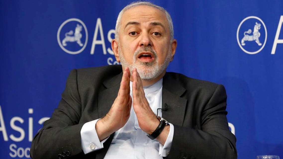 Iran’s Foreign Minister Mohammad Javad Zarif speaks at the Asia Society in New York, Wednesday, April 24, 2019. (AP)