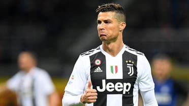 Juventus' Cristiano Ronaldo gestures during the match. (Reuters)