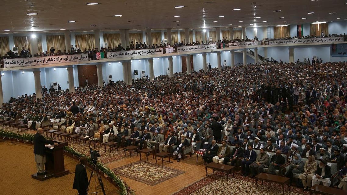 In this file photo taken on April 29, 2019, Afghan people attend the first day of the "loya jirga" (grand assembly) in Kabul. (AFP)