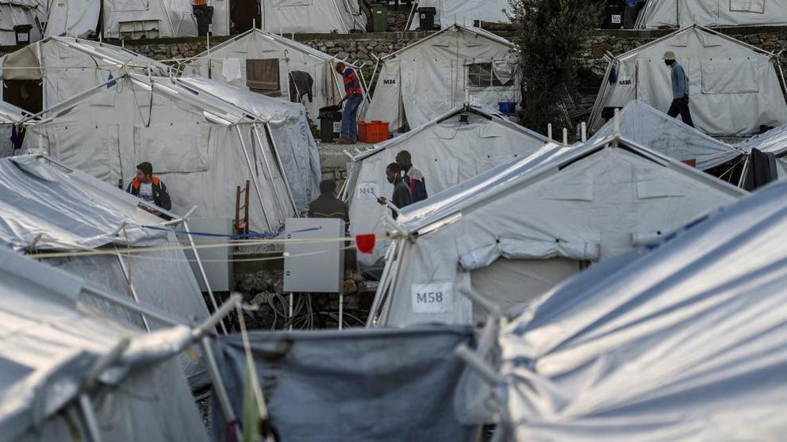 The refugee camp of Moria on the Greek island of Lesbos. (AFP)