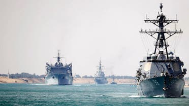 The Abraham Lincoln Carrier Strike Group transits the Suez Canal, Thursday, May 9, 2019. (AP)