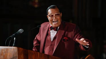 Nation of Islam leader Louis Farrakhan speaks about his ousting from Facebook at St. Sabina Catholic Church in Chicago, Illionis on May 9, 2019. (AFP)