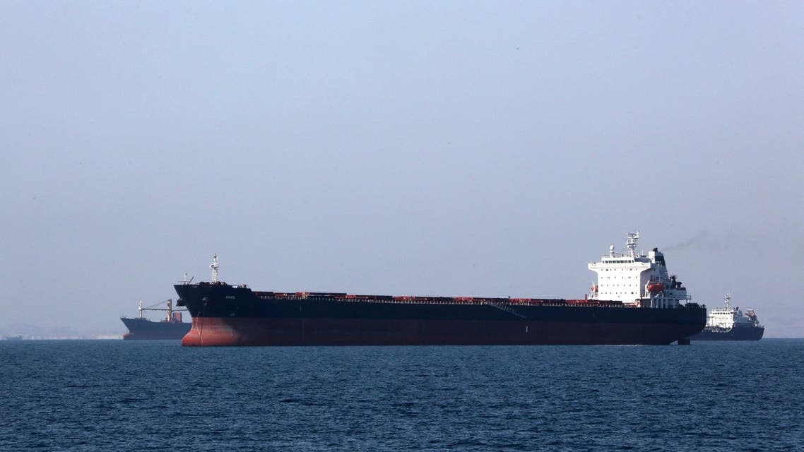 An oil tanker is pictured off the Iranian port city of Bandar Abbas, which is the main base of the Islamic republic's navy and has a strategic position on the Strait of Hormuzon April 30, 2019. 