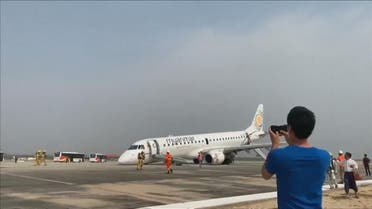 THUMBNAIL_ Myanmar plane makes emergency landing without front wheel 