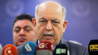 Iraqi Oil Minister Thamer Ghadhban speaks to the media at the ministry’s headquarters in Baghdad, Iraq May 16, 2019. (Reuters)