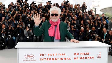 Director Pedro Almodovar poses during then photo call for the film “Pain and Glory” (Dolor y Gloria) in competition at the 72nd Cannes Film Festival, France, on May 18, 2019. (Reuters)
