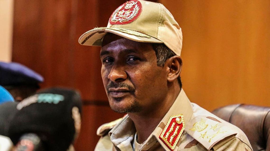 Gen. Mohamed Hamdan Dagalo, the deputy head of the military council speaks at a press conference in Khartoum, Sudan, Tuesday, April 30, 2019. (AP)