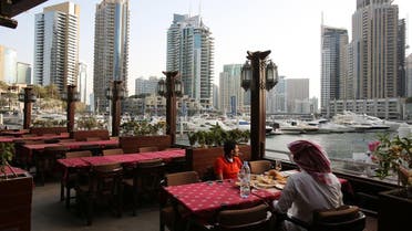 In this April 1, 2015 photo, people dine at the Reem al-Bawadi restaurant at the Marina Waterfront in Dubai, United Arab Emirates. (AP)