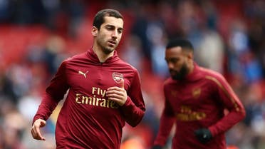 Arsenal's Henrikh Mkhitaryan during the warm up before a match. (Reuters)