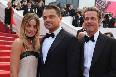 Actors Margot Robbie from left, Leonardo DiCaprio and Brad Pitt poses for photographers upon arrival at the premiere of the film 'Once Upon a Time in Hollywood' at the 72nd international film festival, Cannes, southern France, Tuesday, May 21, 2019. (AP)