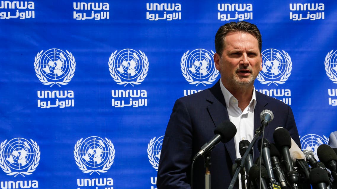 Pierre Krahenbuhl, Commissioner-General of the United Nations Relief and Works Agency for Palestine (UNRWA), gives a press conference in Gaza City on May 23, 2019.