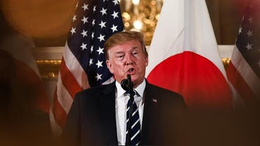 US President Donald Trump speaks during a meeting with business leaders in Tokyo on May 25, 2019. (AFP)