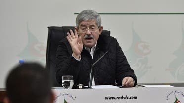 Algerian Prime Minister Ahmed Ouyahia, the main ally of the Algerian president, speaks during a press conference in the capital Algiers on February 2, 2019. (AFP)