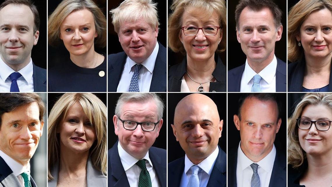 A combination of pictures created in London on May 17, 2019 shows declared and potential contenders in any upcoming Conservative Party leadership contest. (Reuters)