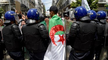 Algerian students take part in a demonstration to mark the 63rd anniversary of National Student Day in the capital Algiers on May 19, 2019. (AFP)