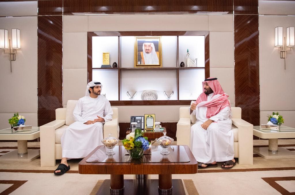الأمير محمد بن سلمان يستقبل ولي عهد دبي