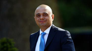 Sajid Javid outside the Downing Street in London on May 21, 2019. (Reuters)