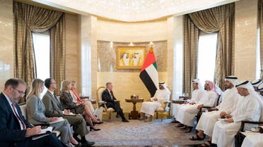 Abu Dhabi Crown Prince Sheikh Mohammed bin Zayed al-Nahyan meets with US National Security Adviser John Bolton. (WAM Twitter)