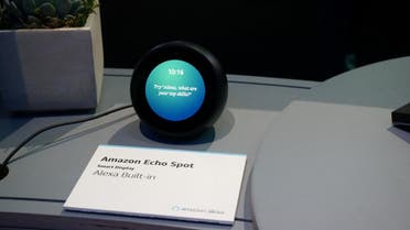 Amazon’s Echo Spot device powered by its Alexa digital assistant is seen at the Consumer Electronics Show in Las Vegas on January 11, 2019. (AFP)