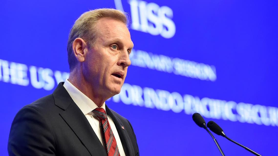 Acting US Secretary of Defense Patrick Shanahan speaks at the IISS Shangri-La Dialogue summit in Singapore on June 1, 2019. (AFP)