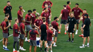 Liverpool training session at the Wanda Metropolitano Stadium in Madrid on May 31, 2019. (AFP)