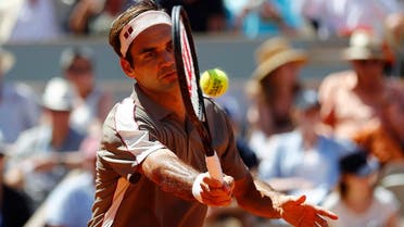 Switzerland’s Roger Federer in action during his fourth round match against Argentina's Leonardo Mayer at the French Open on June 2, 2019. (Reuters)