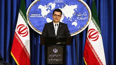 Abbas Mousavi, spokesman for Iran's Foreign Ministry, gives a press conference in the capital Tehran on May 28, 2019. (AFP)