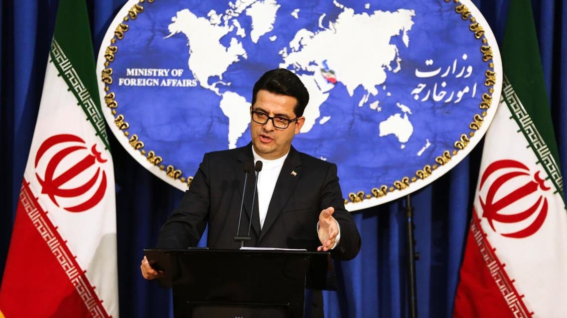 Abbas Mousavi, spokesman for Iran's Foreign Ministry, gives a press conference in the capital Tehran on May 28, 2019. (AFP)
