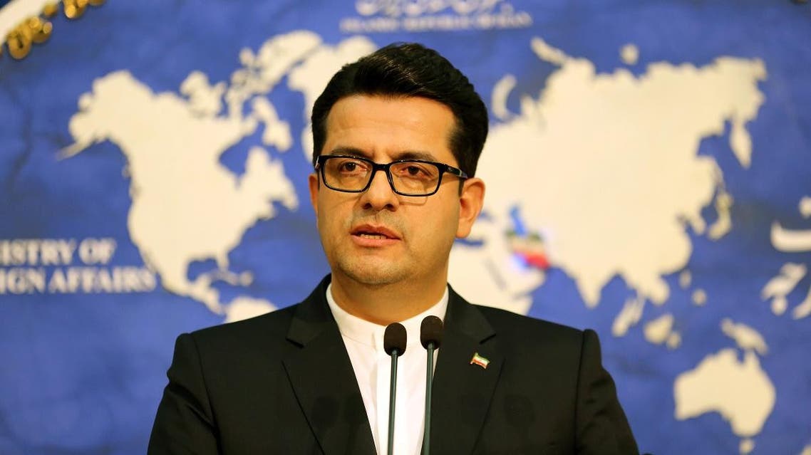 Abbas Mousavi, spokesman for Iran's Foreign Ministry, gives a press conference in the capital Tehran on May 28, 2019. (AFP)