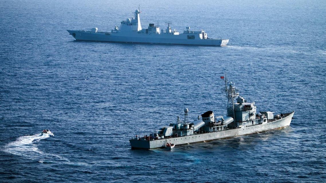 Crew members of China’s South Sea Fleet taking part in a drill in the Paracel Islands on May 5, 2016. (AFP)