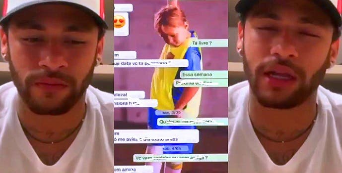 نيمار كما ظهر بالفيديو، وكما ظهرت عبارات محت منها العربية.نت ما يمكن ترجمته