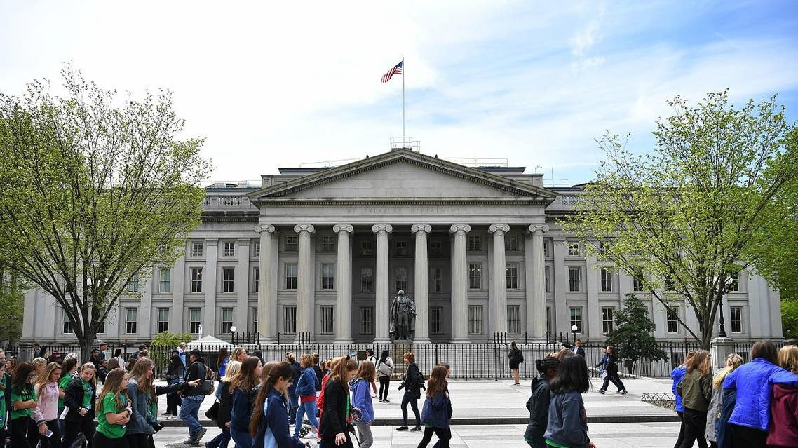 A view of the US Treasury building in Washington, DC. (AFP)